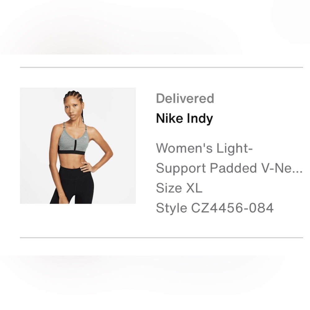 Nike Indy Women's Light-Support Bra - Black and Gray